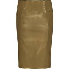 Dolce & Gabbana Gold Skirts Dolce & Gabbana Foiled satin calf-length skirt