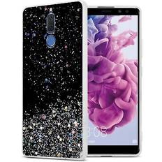 Cadorabo TPU Hülle mit Glitzer für Huawei MATE 10 LITE Huawei Mate 10 Lite Smartphone Hülle, Schwarz