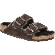 Laced - Unisex Sandals Birkenstock Arizona VL Shearling Womens Sandals Chocolate Suede