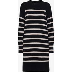 Woman - Wool Dresses Whistles Stripe Wool Blend Knitted Dress, Black/Multi