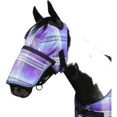 Polyester Grooming & Care Kensington Kensington Long Nose Fly Mask Lavender Mint Lavender Mint Plaid