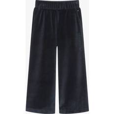 Velours Kinderbekleidung Tommy Hilfiger Jogginghose KG0KG07409 Dunkelblau Wide Leg 6Y