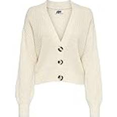 Gula Koftor JDY Jaquelin de Young JDYJUSTY L/S kort cardigan KNT, gul egnog XS, Gul gul