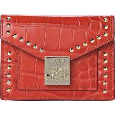 MCM women's Red Crocodile Embossed Leather Mini Flap Coin Wallet MYS9APA65RU001