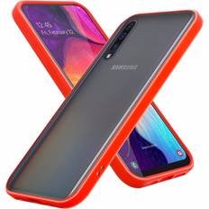 Samsung Galaxy A70 Mobile Phone Covers Cadorabo Frosted Red Black Keys Case for Samsung Galaxy A70 A70s Cover Matt Protection Hard Case Shockproof hard case TPU Clear