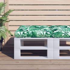 vidaXL Pallehynde 60x61.5x10 cm Stof Bladmønster Stolehynde
