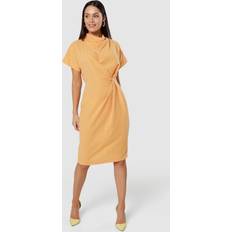 Midi Dress - Orange Dresses Closet London Dobby Spot Pencil Dress, Orange