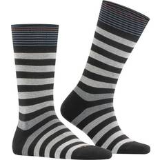 Burlington Socken Burlington herren socken blackpool, baumwolle, streifen, logo, one Schwarz/Grau