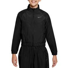 Nike Black Jackets Nike Girls' Sportswear Oversized Windrunner Jacket, Medium, Black