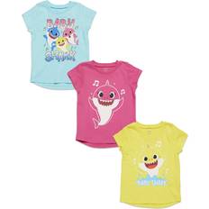 Babies Tops Pinkfong Pinkfong Baby Shark Baby Girls Pack T-Shirts Pink/Yellow/Blue Months