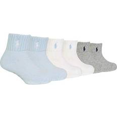 Underwear Polo Ralph Lauren Baby Boys Quarter Length Low Cut Socks, Pack of Blue/White/Grey Blue/White/Grey