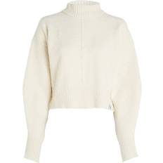 Calvin Klein Organic Jumpers Calvin Klein High Neck Jumper Boucle Jumper, Ivory