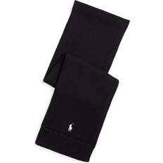 Polo Ralph Lauren Coton Écharpes Polo Ralph Lauren Embroidered Scarf, Black/Cream