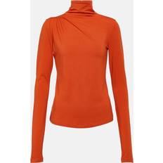 Orange - Polotröjor Marant Etoile Lou gathered jersey turtleneck top orange