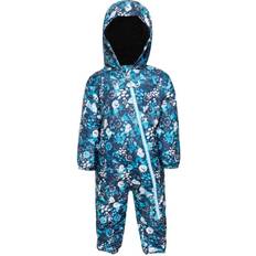 Blau Schneeoveralls Dare 2b Kid's Bambino II Waterproof Insulated Snowsuit - Blue Floral Print (DKP390_W4G)