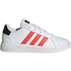 Adidas Kid's Grand Court Lifestyle Tennis Lace-Up - Cloud White/Bright Red/Core Black