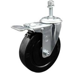 DIY Accessories Service Caster Soft Rubber Swivel Threaded w/5 x 1.25 Black Wheel and 10MM Metric & Total Locking Brake 275 lbs Capacity/ Brand