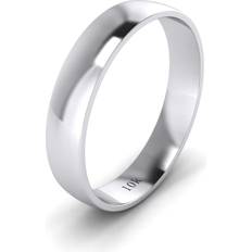 Unisex - White Gold Rings Landa Jewel LANDA JEWEL Unisex Solid 14k White Gold 4mm Comfortable Traditional Highly Polished Wedding Ring Plain Band