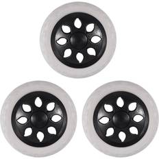 DIY Accessories Tlily 3X Black White Plastic Core Foam Cartwheel Casters