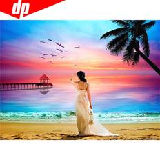 Diamond Paintings Fiyo 5D Diamantgemälde Meer und Mädchen