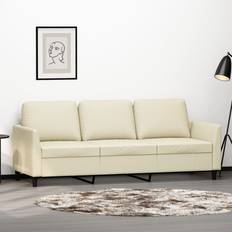 vidaXL 3-Sitzer-Sofa Creme 180 cm Kunstleder Sofa