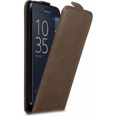 Fundas de cartera Cadorabo Funda para Sony Xperia X COMPACT in MARRoN CAFe Cubierta Proteccion Estilo Flip con Cierre Magnetico Etui Case Cover Carcasa marrón moka