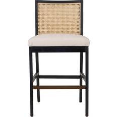 Black Seating Stools Four Hands Annette Coastal Beige Performance Seating Stool