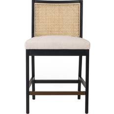 Black Seating Stools Four Hands Annette Coastal Beige Performance Seating Stool