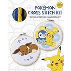 Håndarbeidssett Pokemon Cross Stitch Kit: Includes patterns and materials to stitch Pikachu & Piplup, & Evee, and charts for 16 other Pokemon projects Bok fra Outland