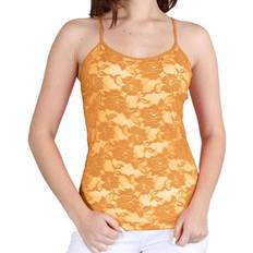 Nylon Tank Tops Private Label Women’s Seamless Stretch Adjustable Camisole Top Mustard