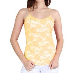 Nylon Tank Tops Private Label Women’s Seamless Stretch Adjustable Camisole Top Yellow