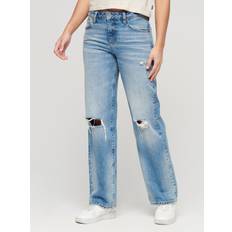 Superdry Jeans Superdry Damen Hellblau Jeans aus Bio-Baumwolle mit Mittlerer Leibhöhe