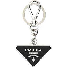 Prada Nyckelring Med Karbinhake Och Ingraverad Logotyp