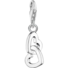 Hearts Charm Pendant - Silver