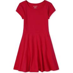 XXL Dresses Children's Clothing The Children's Place Girls Short Sleeve Basic Skater Dress - Ruby