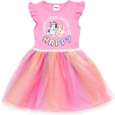 Dresses HIS Bluey Bingo Little Girls Tulle Dress Pink 6-6X