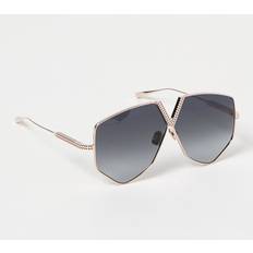 Valentino Sonnenbrillen Valentino Hexagon Oversized Titanium Aviator Frame - Platinum/Gradient Grey