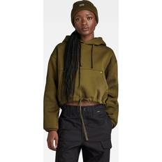 Clothing G-Star Sleeve Graphic Cropped Loose Hoodie Green Women