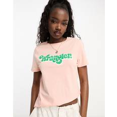 Wrangler Women Tops Wrangler regular fit logo t-shirt in peach-OrangeXS