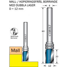 Cobolt Cobolt Mallfräs D=12 L=20 TL=80 S=8
