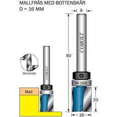 Cobolt Cobolt Mallfräs D=16 L=20 TL=80 S=8