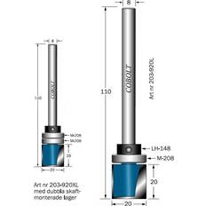 Cobolt Cobolt Mallfräs m dubbla lager D=20