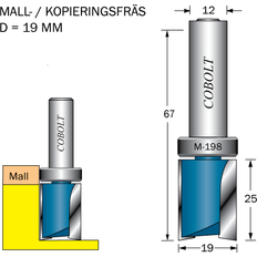 Cobolt Cobolt Mallfräs D=19 L=25 S=12