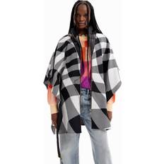 Mujer - Talla única Chaquetas Desigual Checkered Poncho Wolgery Milan - White/Black