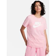 Tops Nike Women's Sportswear Essential Futura Icon T-Shirt Med Soft Pink/White, Women's Core/Basic Tops at Academy Sports Med Soft Pink/White