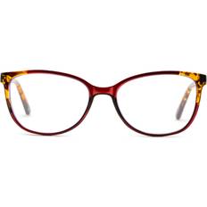 Foster Grant Glasses & Reading Glasses Foster Grant Karleen Pop of Bifocal Style Blue Light Reading Glasses, Red/Tortoise, 53mm US