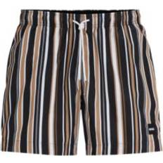 HUGO BOSS Men Swimming Trunks HUGO BOSS Men's Quick-Dry Fabric Striped Swim Shorts Black Black