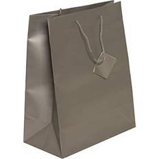 Silver Gift Bags Jam Paper Gift Bags with Rope Handles Large 10 x 13 x 5 Silver Matte 3/Pack