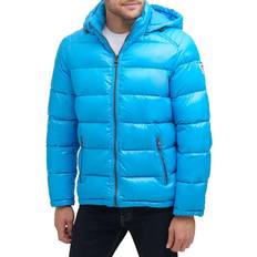 Guess Men Outerwear Guess Men's Quilted Zip Up Puffer Jacket Sky