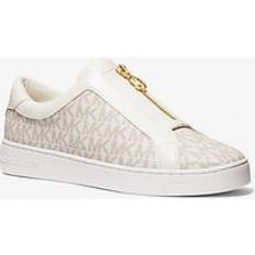 Michael Kors MK Keaton Signature Logo Zip-Up Trainers Vanilla Michael Kors